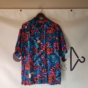 Saddlebred Men's Tropical Blue and Red Shirt